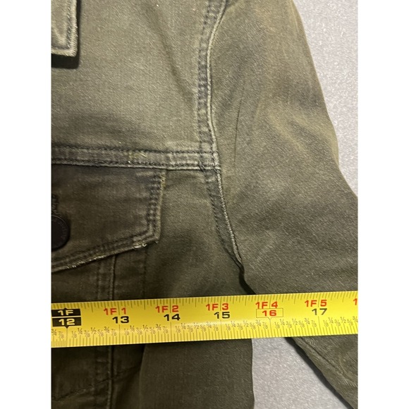 Articles of Society Women's Olive Green Distressed Trucker Jean Jacket Size S - Picture 5 of 8